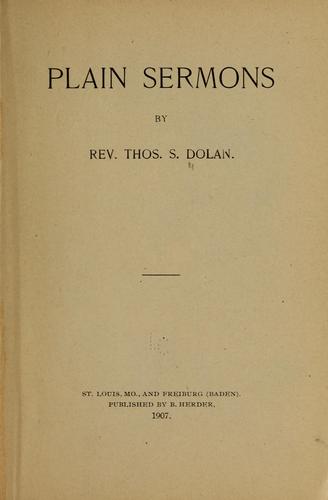 Plain sermons