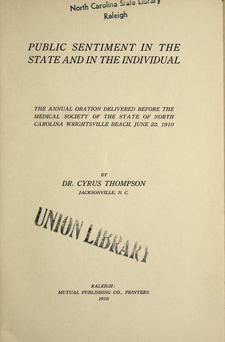 Public sentiment in the state and the individual