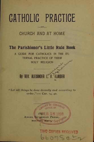 Catholic practice at church and at home