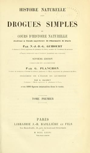 Histoire naturelle des drogues simples