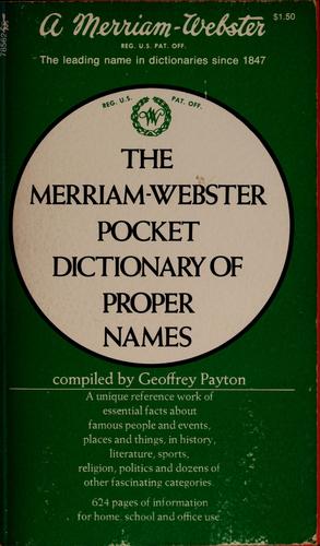 The Merriam-Webster pocket dictionary of proper names