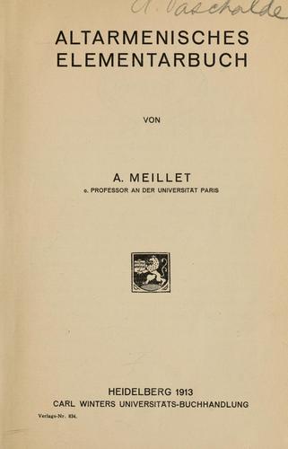 Altarmenisches Elementarbuch