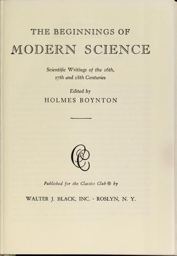 The beginnings of modern science