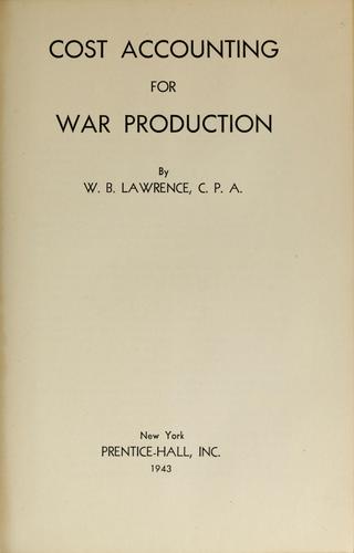 Cost accounting for war production