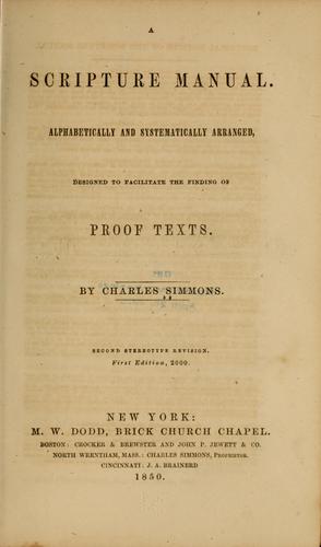 A Scripture manual