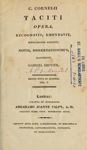 Opera C. Cornelii Taciti