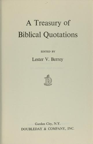 A treasury of Biblical quotations