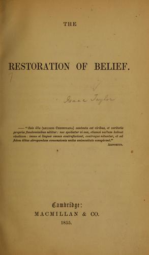 The restoration of belief
