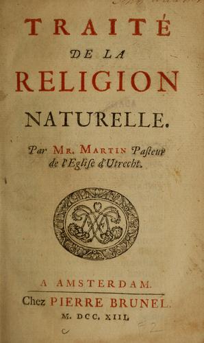 Traité de la religion naturelle