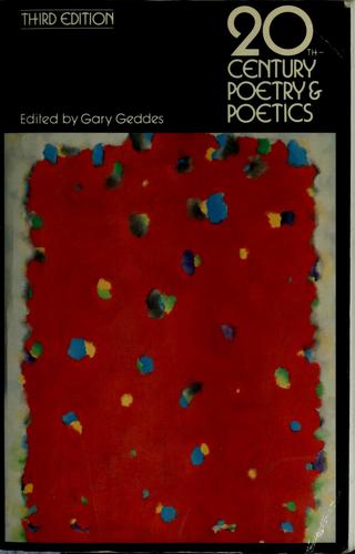 Twentieth Century Poetry and Poetics