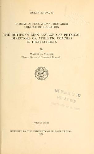 The duties of men engaged as physical directors or athletic coaches in high schools