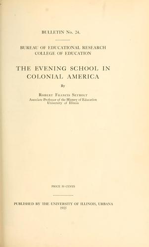 The evening school in Colonial America