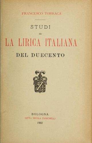 Studi su la lirica italiana del duecento