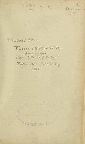 The passions and homilies from Leabhar breac