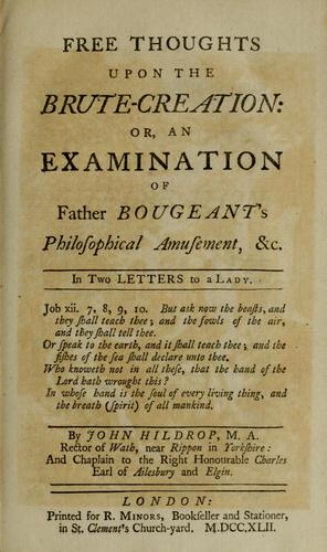 Free thoughts upon the brute-creation