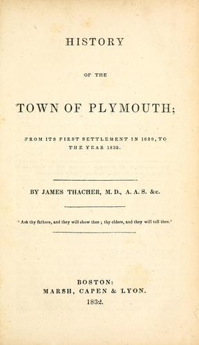History of the town of Plymouth
