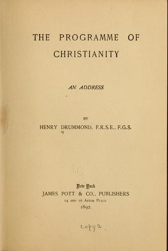 The programme of Christianity
