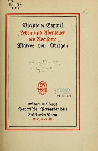 Leben und Abenteuer des Escudero, Marcos von Obregon
