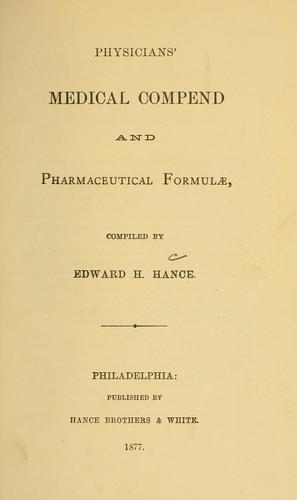 Physicians' medical compend and pharmaceutical formulae
