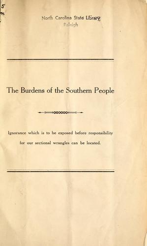 The burdens of the Southern people