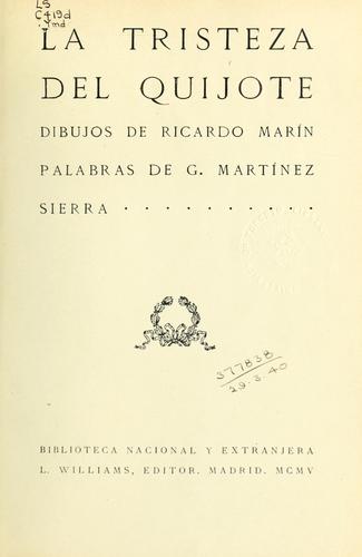 La tristeza del Quijote