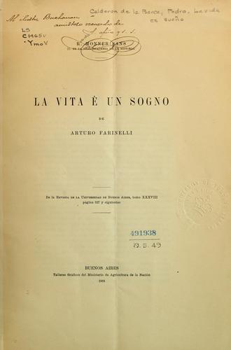 La vita e un sogno de Arturo Farinelli