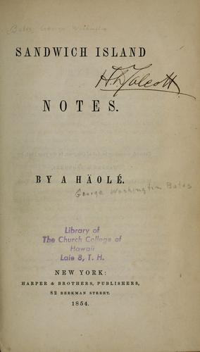 Sandwich island notes