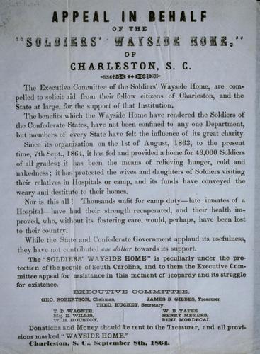 Appeal in behalf of the "Soldiers' Wayside Home," of Charleston, S.C.