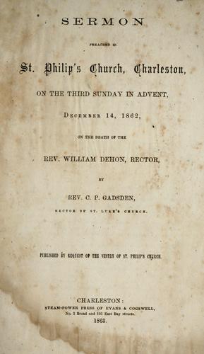 Sermon preached in St. Philip's Church, Charleston