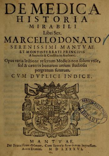 De medica historia mirabili libri sex