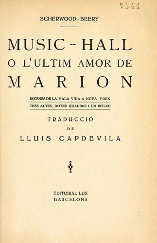 Music-hall, o, L'ultim amor de Marion