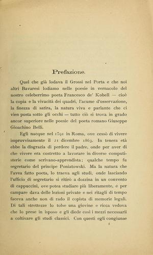 Alcune poesie in dialetto romanesco di G.G. Belli