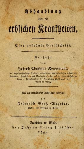 Abhandlung über die erblichen Krankheiten