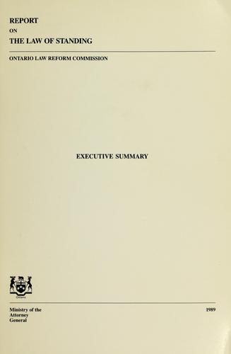 Report on the law of standing