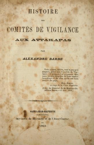 Histoire des comités de vigilance aux Attakapas