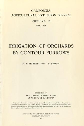 Irrigation of orchards by contour furrows