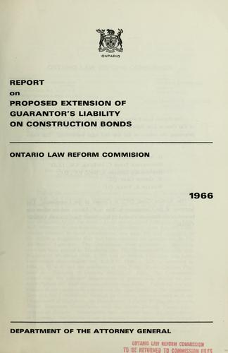 Report of Ontario Law Reform Commission on the Law of Condominium