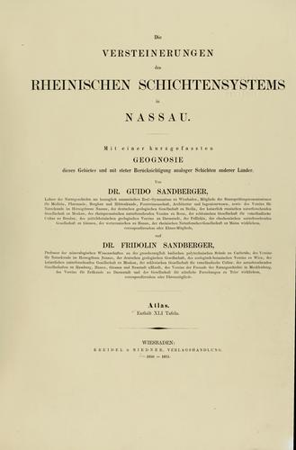 Die Versteinerungen des rheinischen Schichtensystems in Nassau