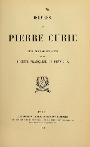 Œuvres de Pierre Curie