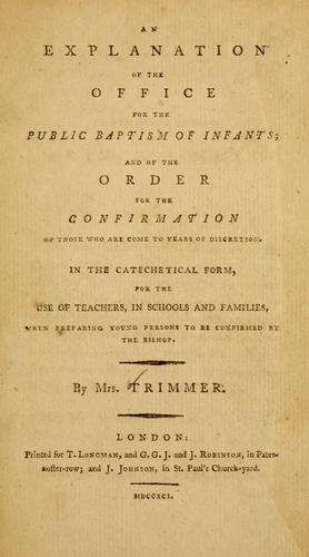 An explanation of the office for the public baptism of infants