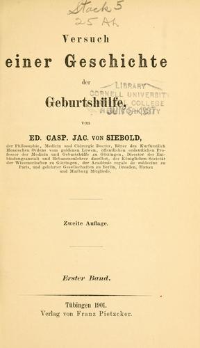 Versuch einer geschichte der geburtshülfe