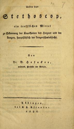 Ueber das Stethoscop