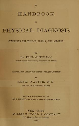 A handbook of physical diagnosis