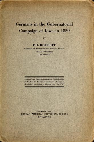 Germans in the gubernatorial campaign of Iowa in 1859