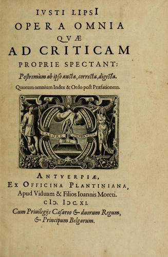 Justi Lipsii opera