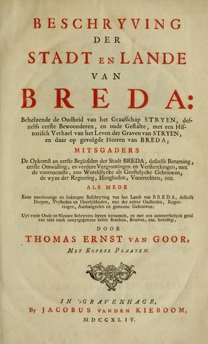 Beschryving der stadt en lande van Breda