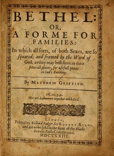 Bethel, or, A forme for families