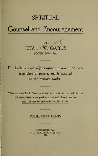 Spiritual counsel and encouragement