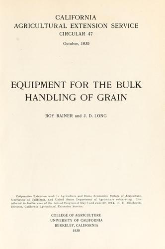 Equipment for the bulk handling of grain