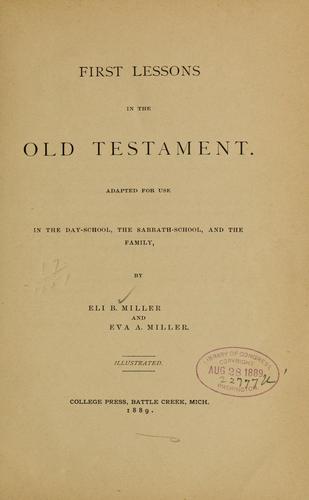 First lessons in the Old Testament...